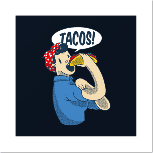 rosie the riveter taco cinco de mayo funny Posters and Art